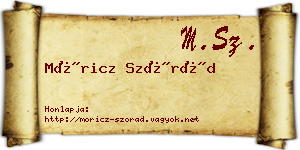 Móricz Szórád névjegykártya